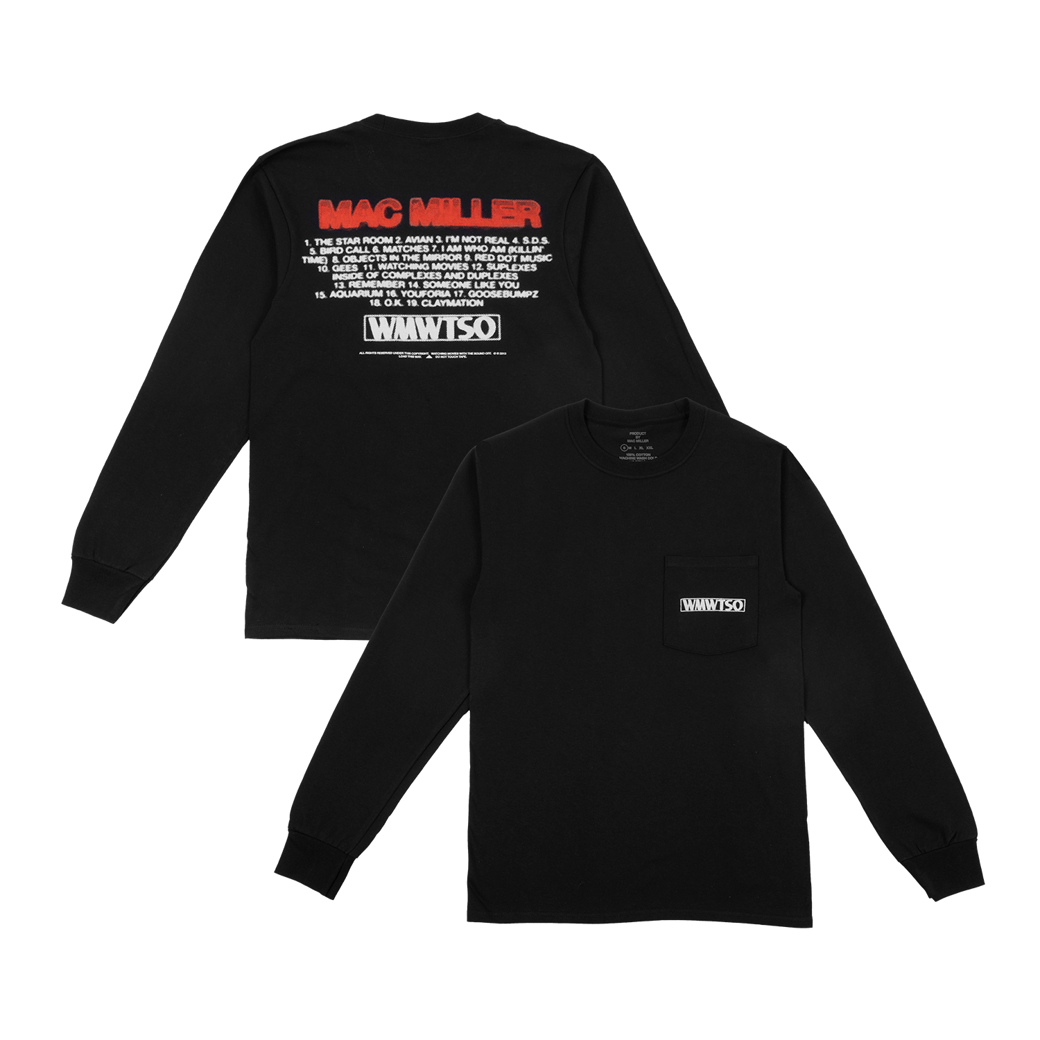 Wmwtso Track List Long Sleeve Mac Miller Uk